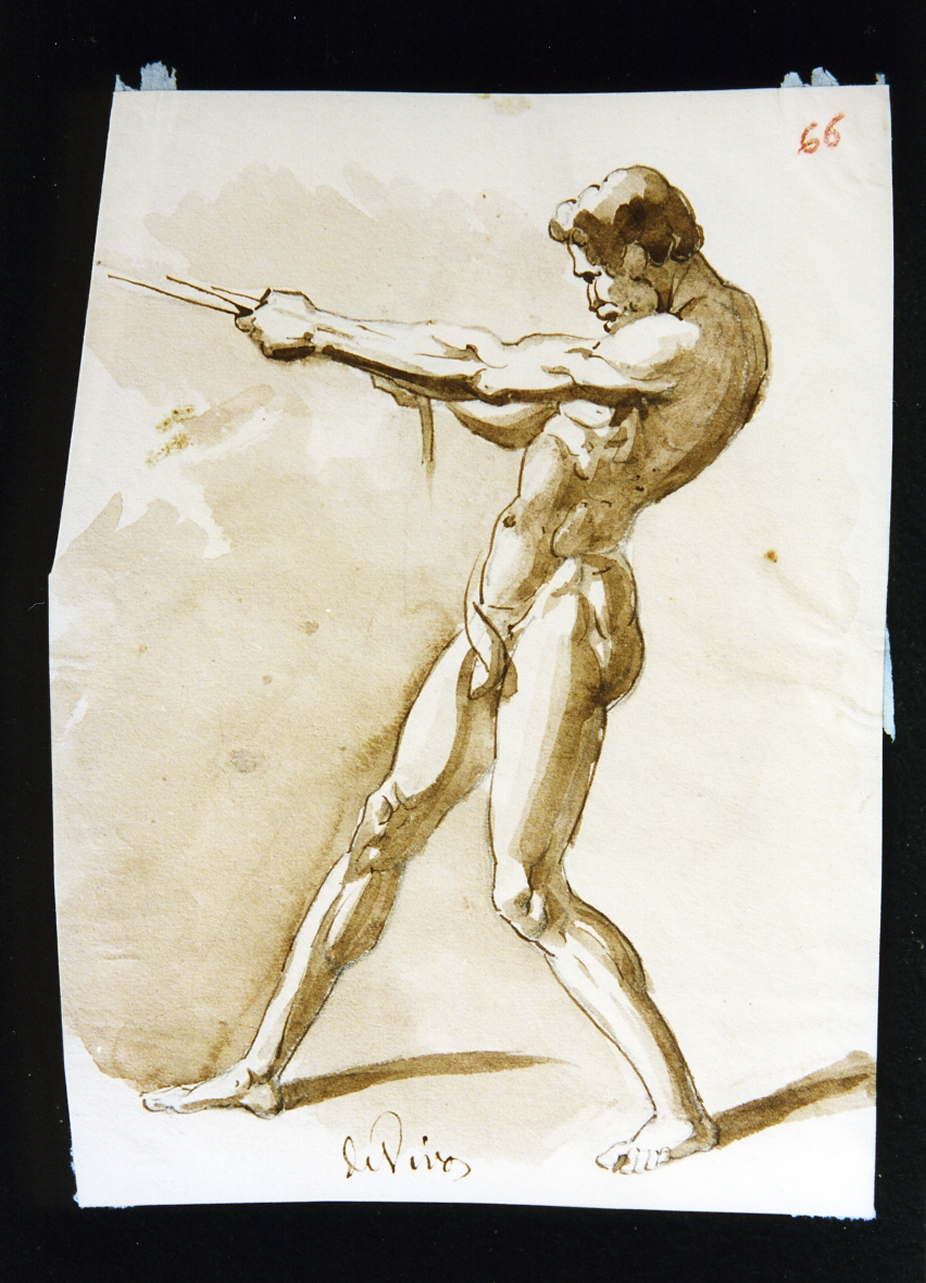 studio di figura virile nuda (disegno) di De Vivo Tommaso (sec. XIX)