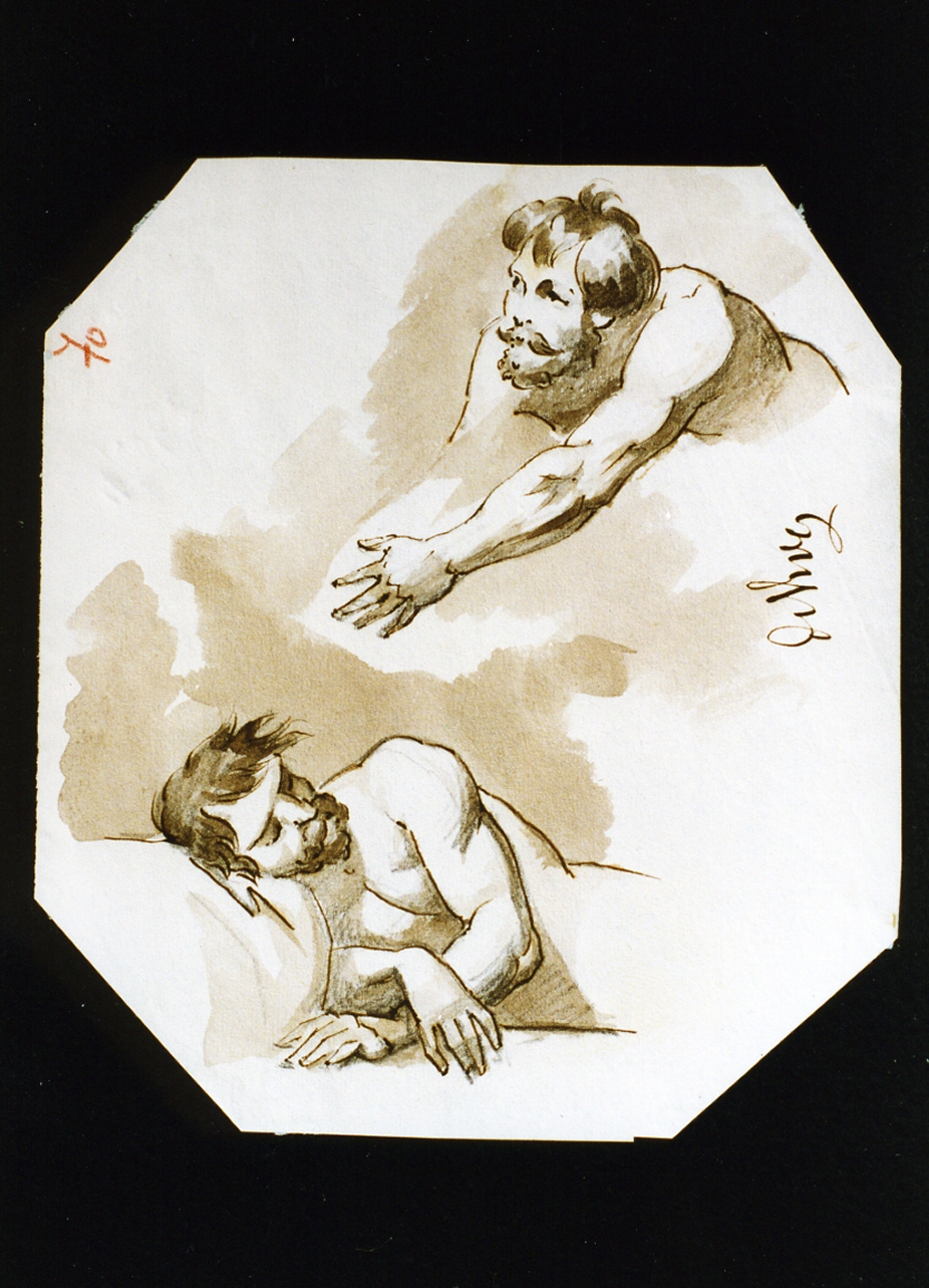 due studi di figura virile (disegno) di De Vivo Tommaso (sec. XIX)