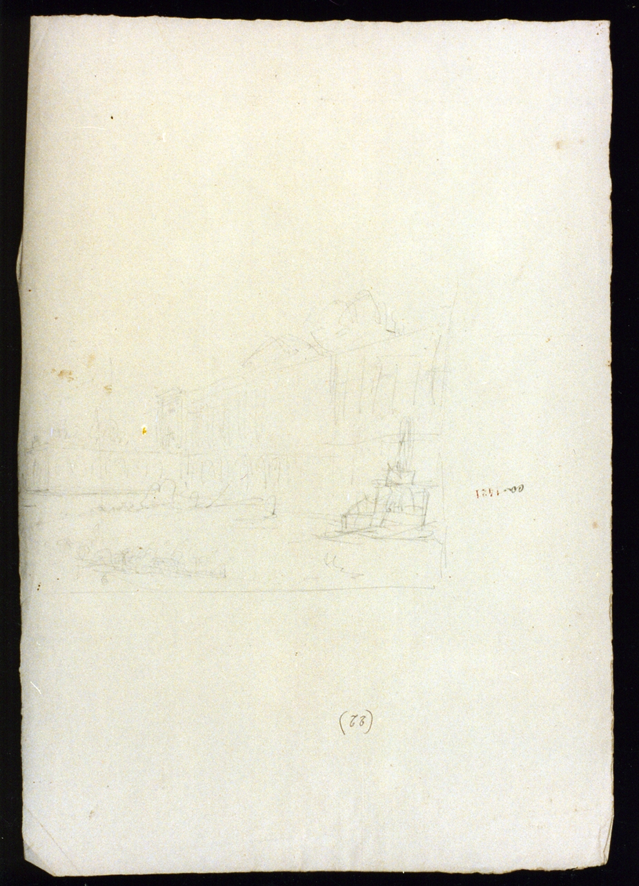 prospetto del palazzo reale di Napoli (disegno) di Niccolini Antonio (prima metà sec. XIX)