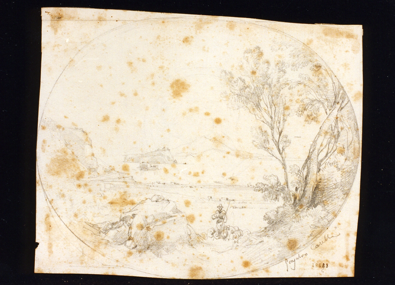 veduta di Bagnoli (disegno) di Carelli Consalvo (sec. XIX)