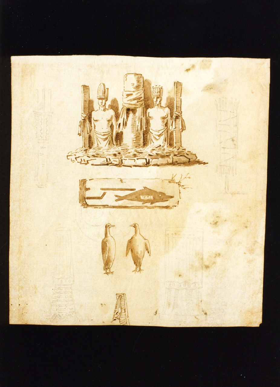 appunti vari per scenografia (disegno) di Niccolini Antonio (scuola) (sec. XIX)