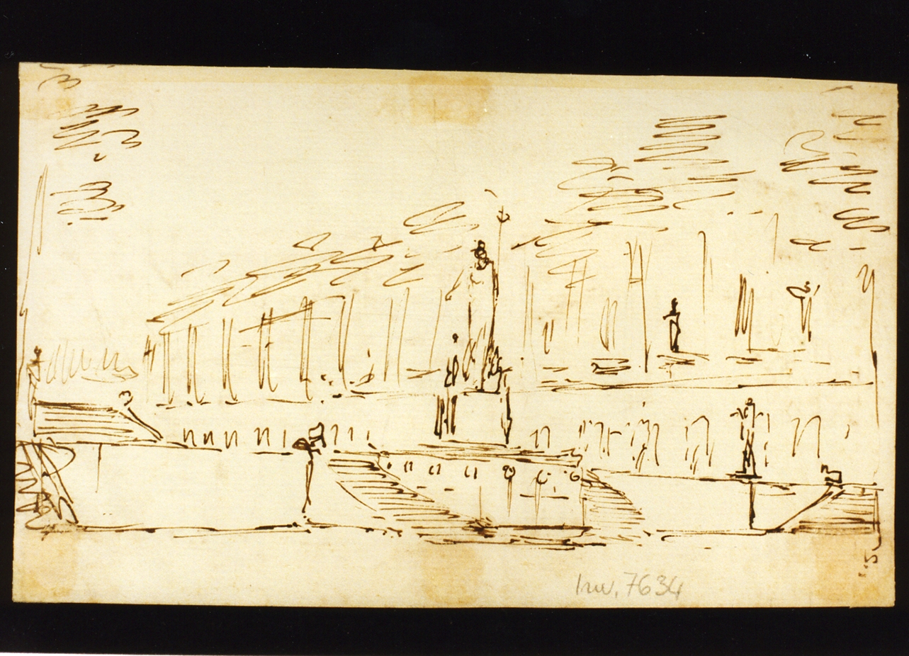 schizzo per scenografia (disegno) di Niccolini Antonio (scuola) (sec. XIX)