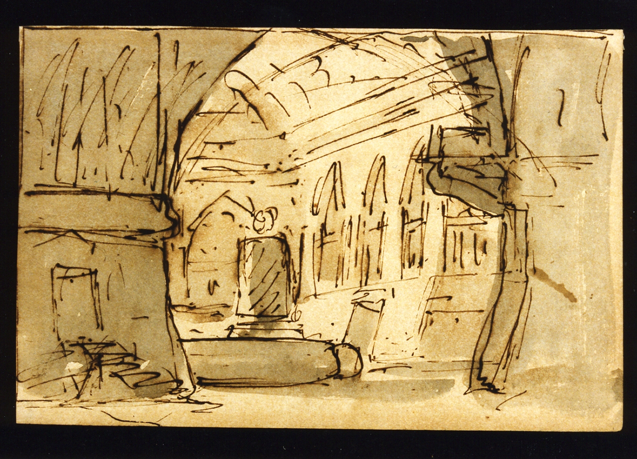 schizzo per scenografia (disegno) di Niccolini Antonio (scuola) (sec. XIX)