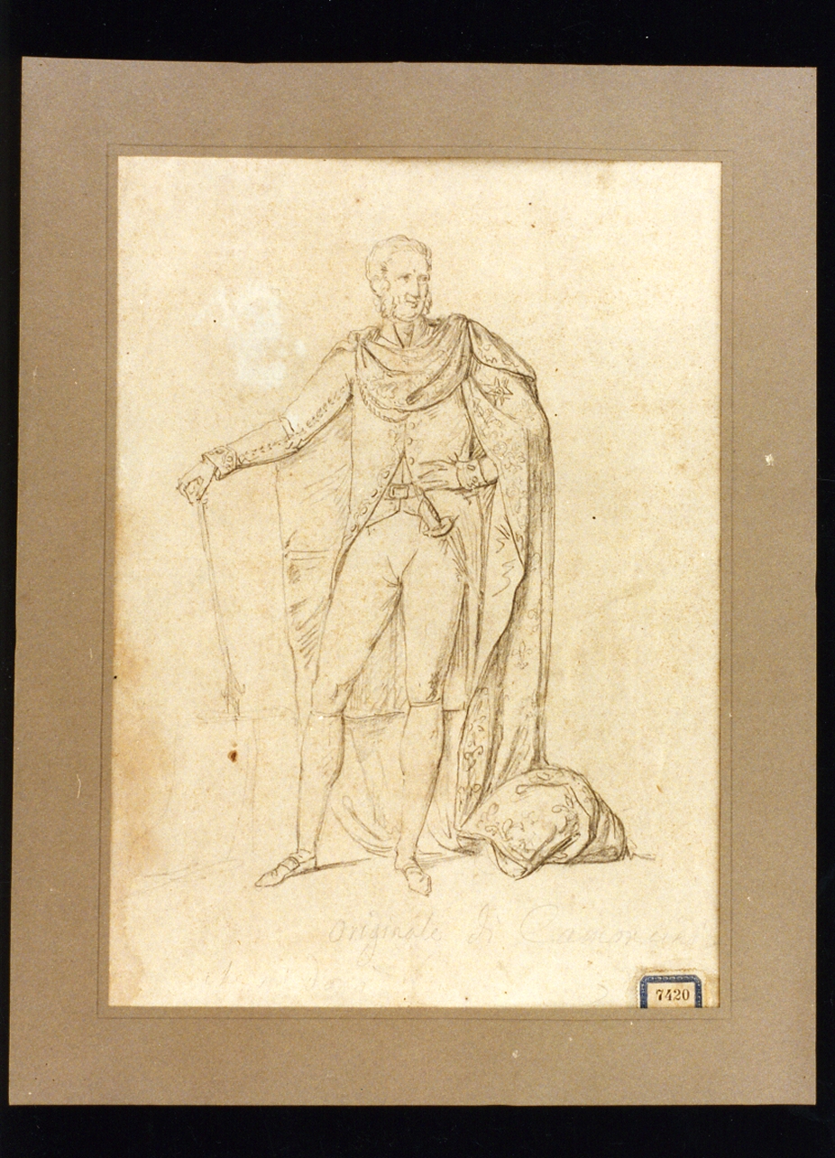 ritratto di re Ferdinando I (disegno) di Camuccini Vincenzo (sec. XIX)