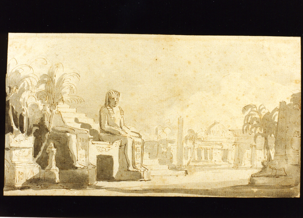 bozzetto di scenografia per il Cesare in Egitto (disegno) di Niccolini Antonio (scuola) (sec. XIX)