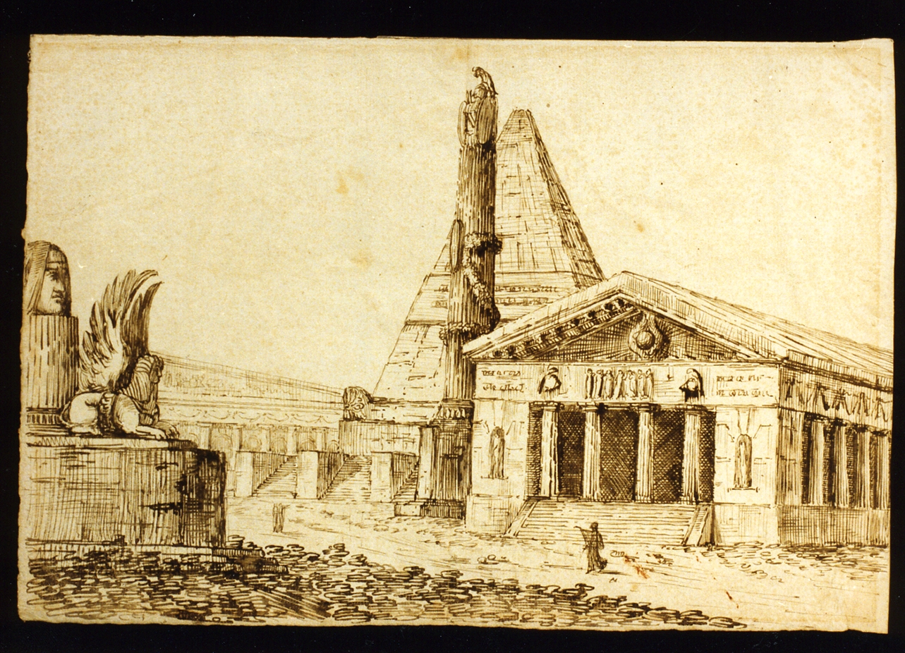 bozzetto di scenografia per il Cesare in Egitto (disegno) di Niccolini Antonio (scuola) (sec. XIX)
