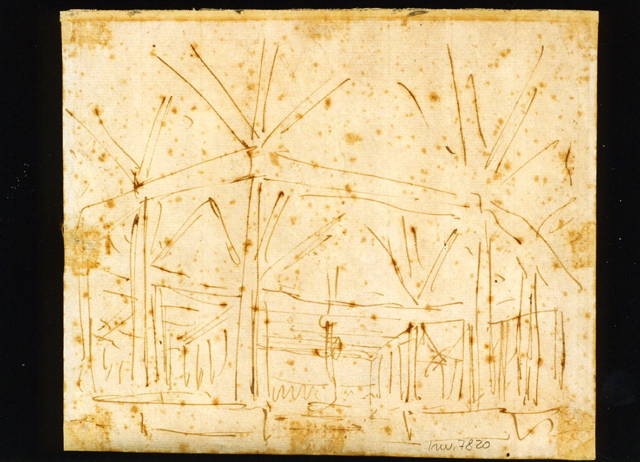 schizzo per bozzetto di scenografia (disegno) di Niccolini Antonio (prima metà sec. XIX)