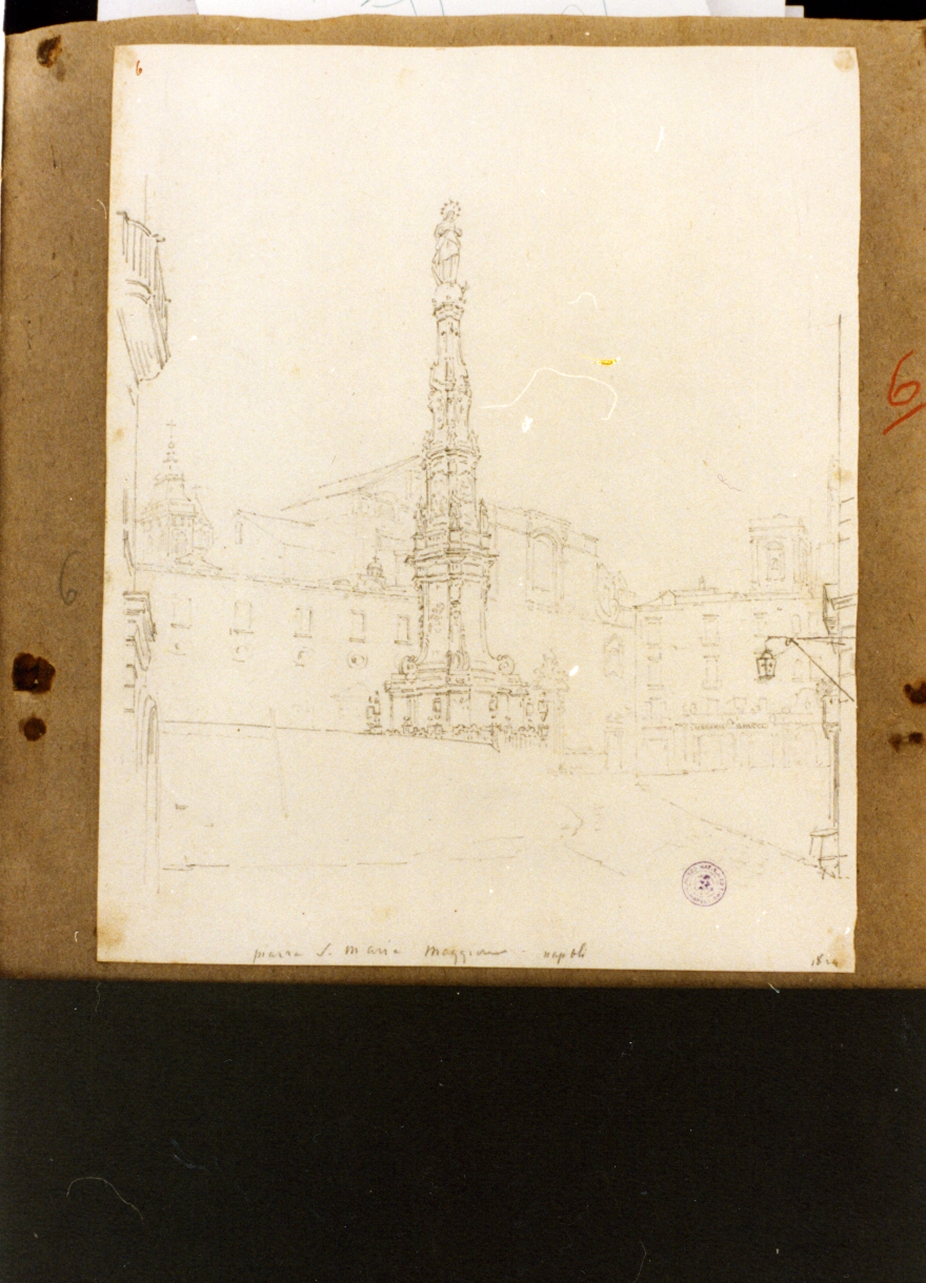 piazza del Gesù a Napoli (disegno) di Vervloet Frans (primo quarto sec. XIX)