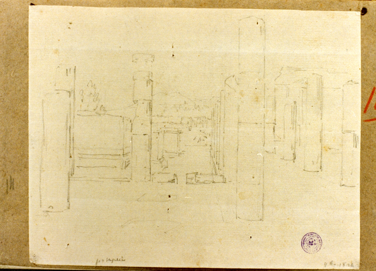 scavi di Pompei (disegno) di Vervloet Frans (primo quarto sec. XIX)