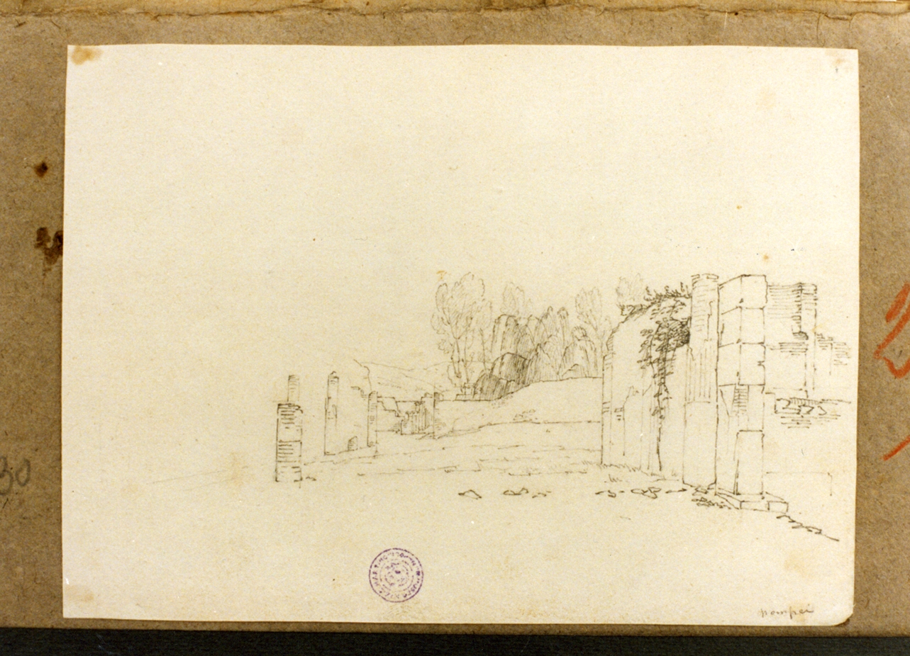 via delle tombe a Pompei (disegno) di Vervloet Frans (primo quarto sec. XIX)