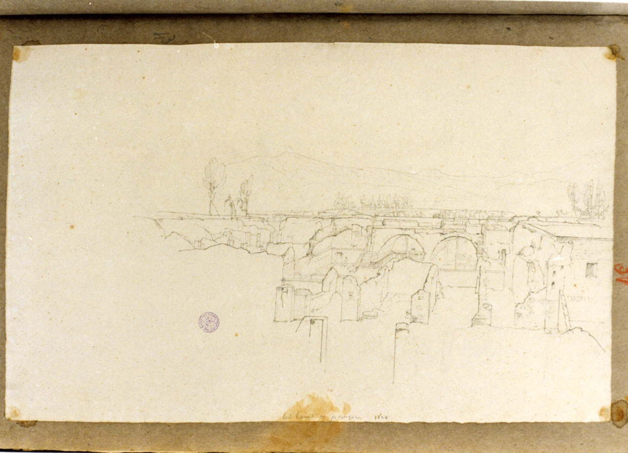 terme del foro di Pompei (disegno) di Vervloet Frans (primo quarto sec. XIX)