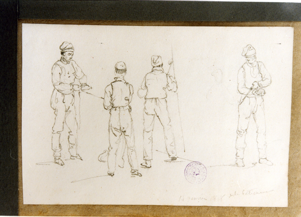 pescatori (disegno) di Vervloet Frans (secondo quarto sec. XIX)