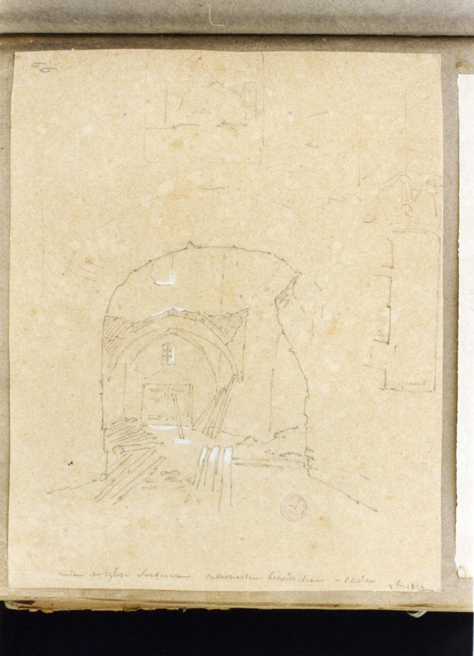 interno del monastero benedettino di Cava (disegno) di Vervloet Frans (primo quarto sec. XIX)