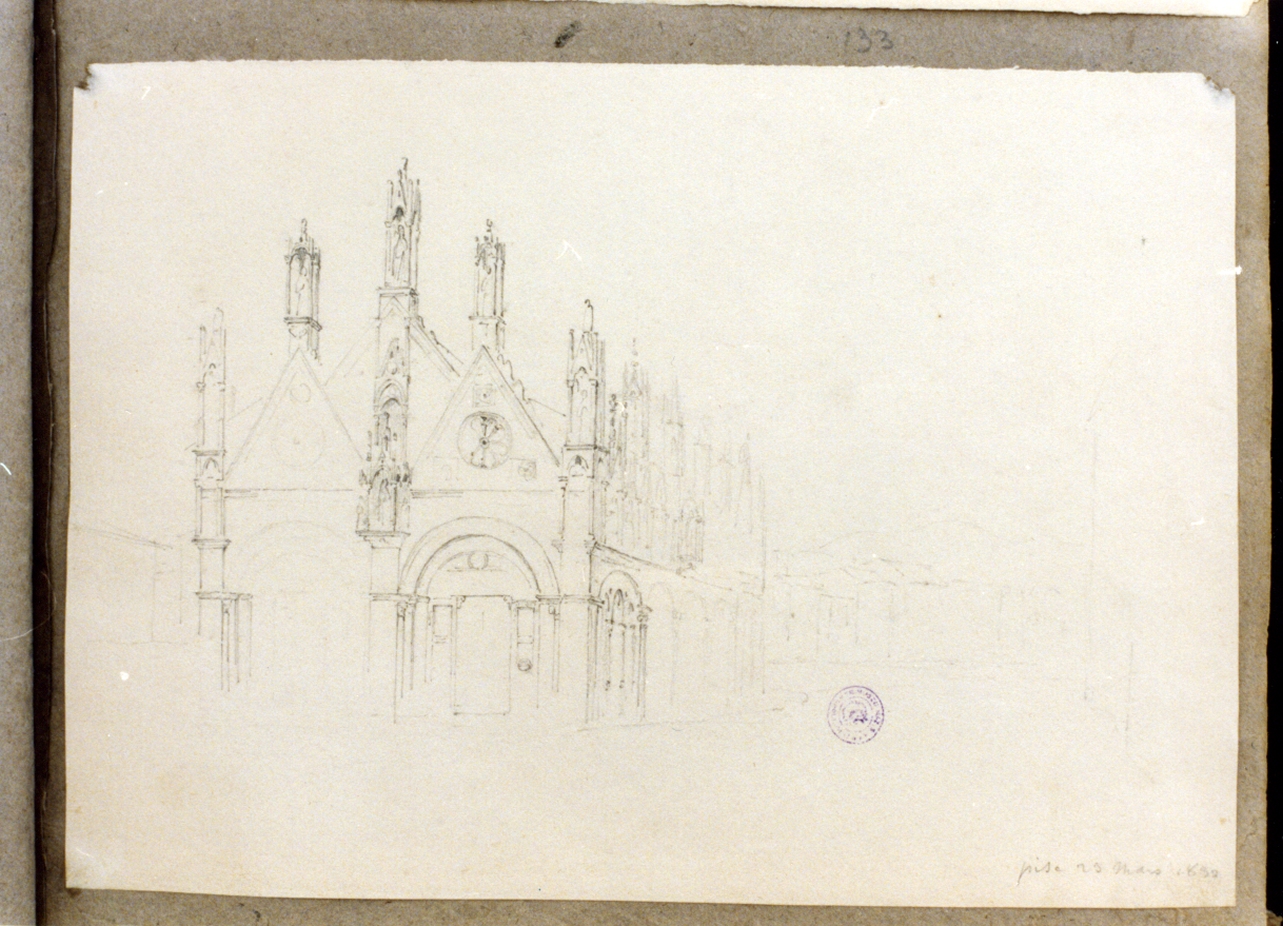 chiesa di Pisa (disegno) di Vervloet Frans (secondo quarto sec. XIX)