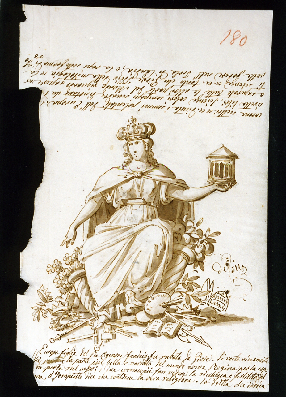 allegoria dell'Europa (disegno) di De Vivo Tommaso (metà sec. XIX)