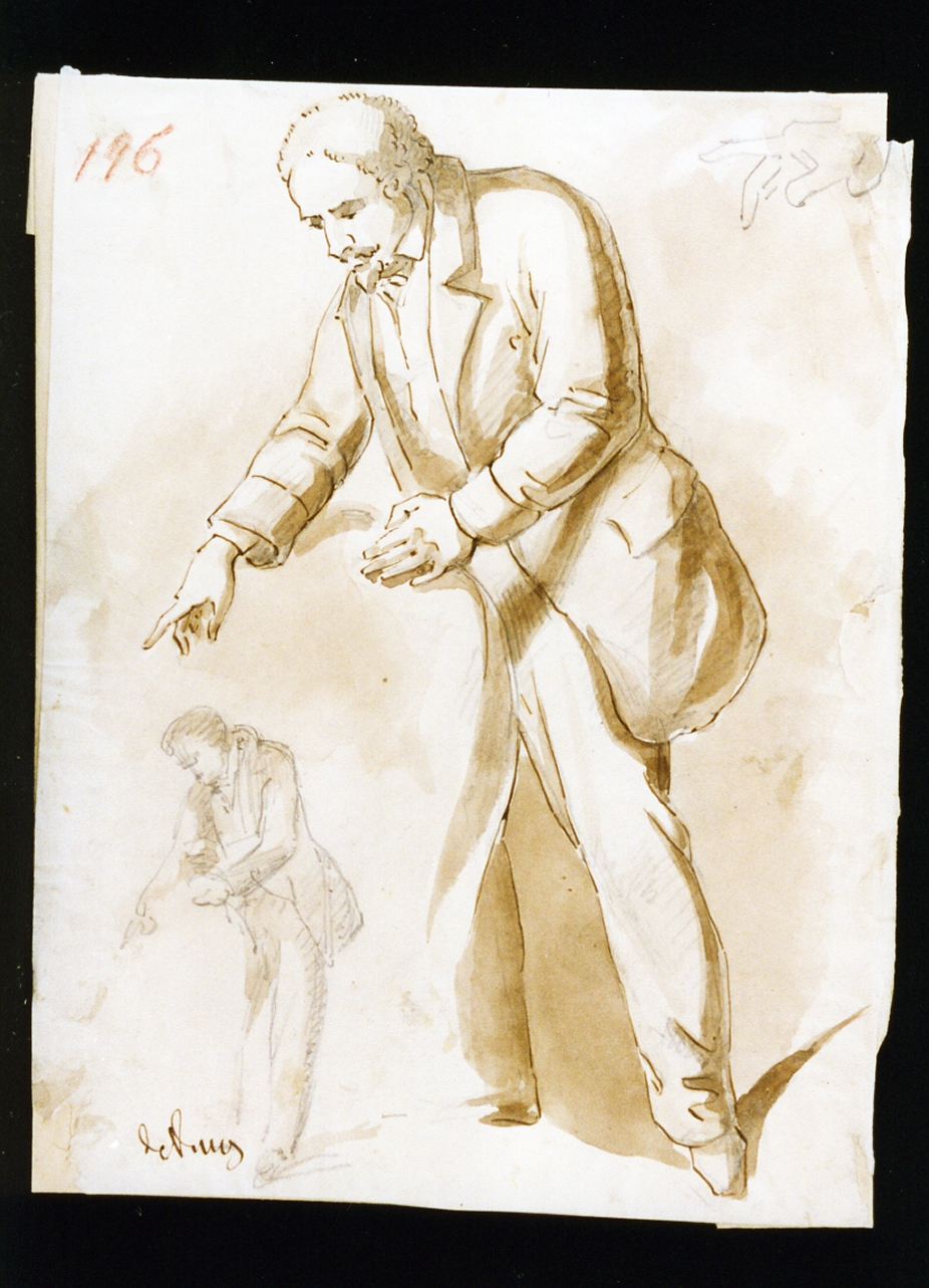 studio di figura maschile (disegno) di De Vivo Tommaso (terzo quarto sec. XIX)