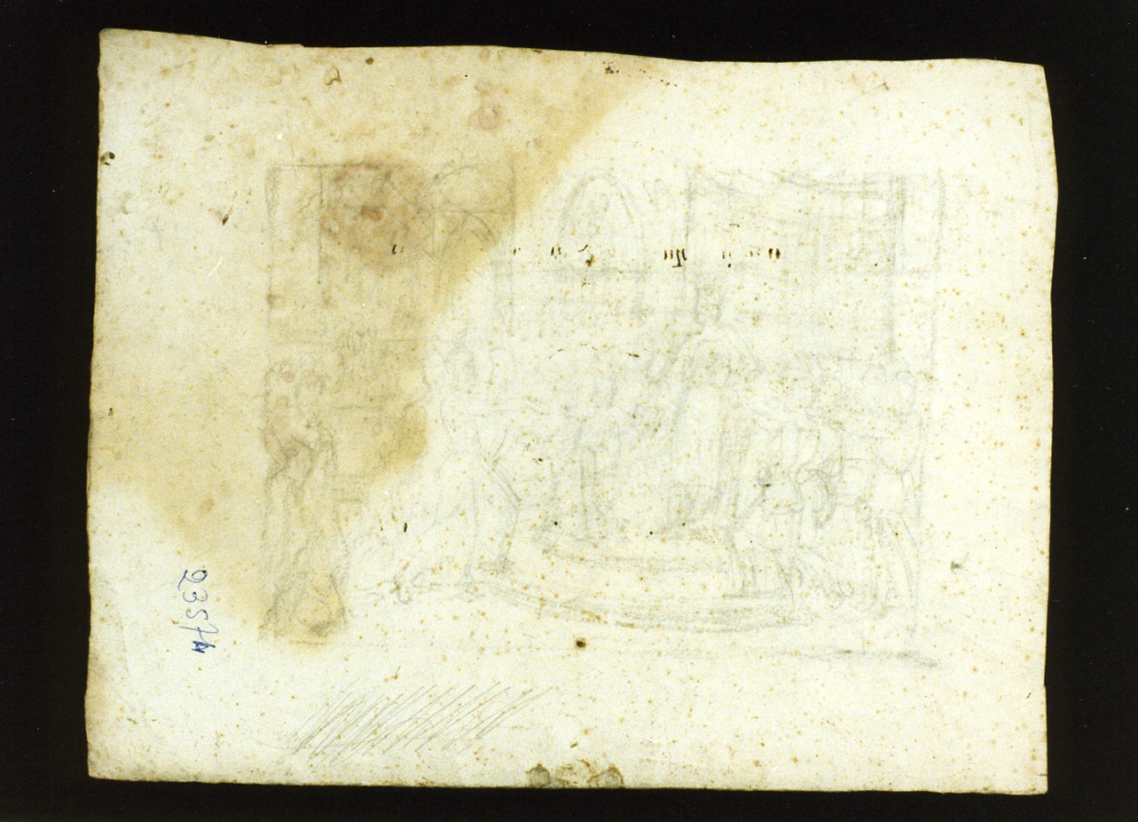 schizzo di figure in un interno (disegno) di De Vivo Tommaso (metà sec. XIX)