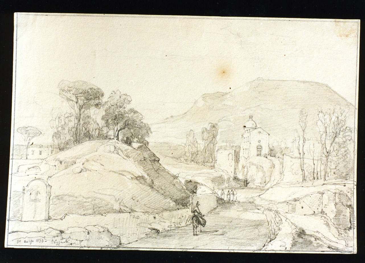 studio di paesaggio presso Pozzuoli (disegno) di Carelli Consalvo (sec. XIX)