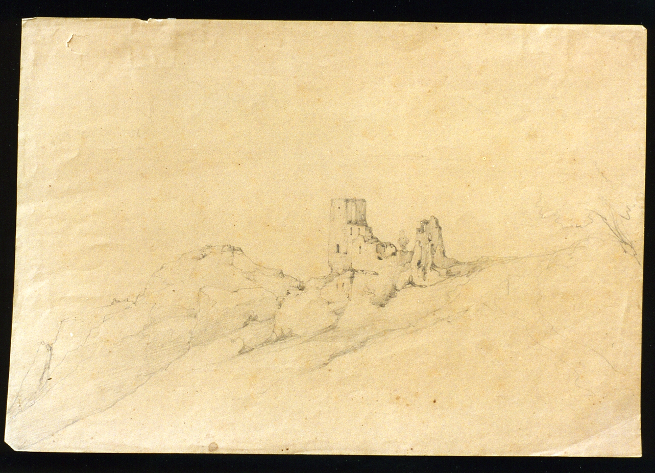 studio del castello di Barbarossa a Capri (disegno) - ambito napoletano (sec. XIX)