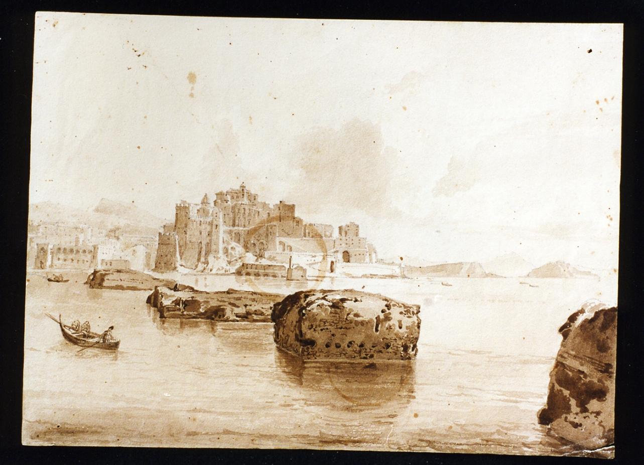 studio di Pozzuoli dal ponte di Caligola (disegno) di Vianelli Achille (sec. XIX)