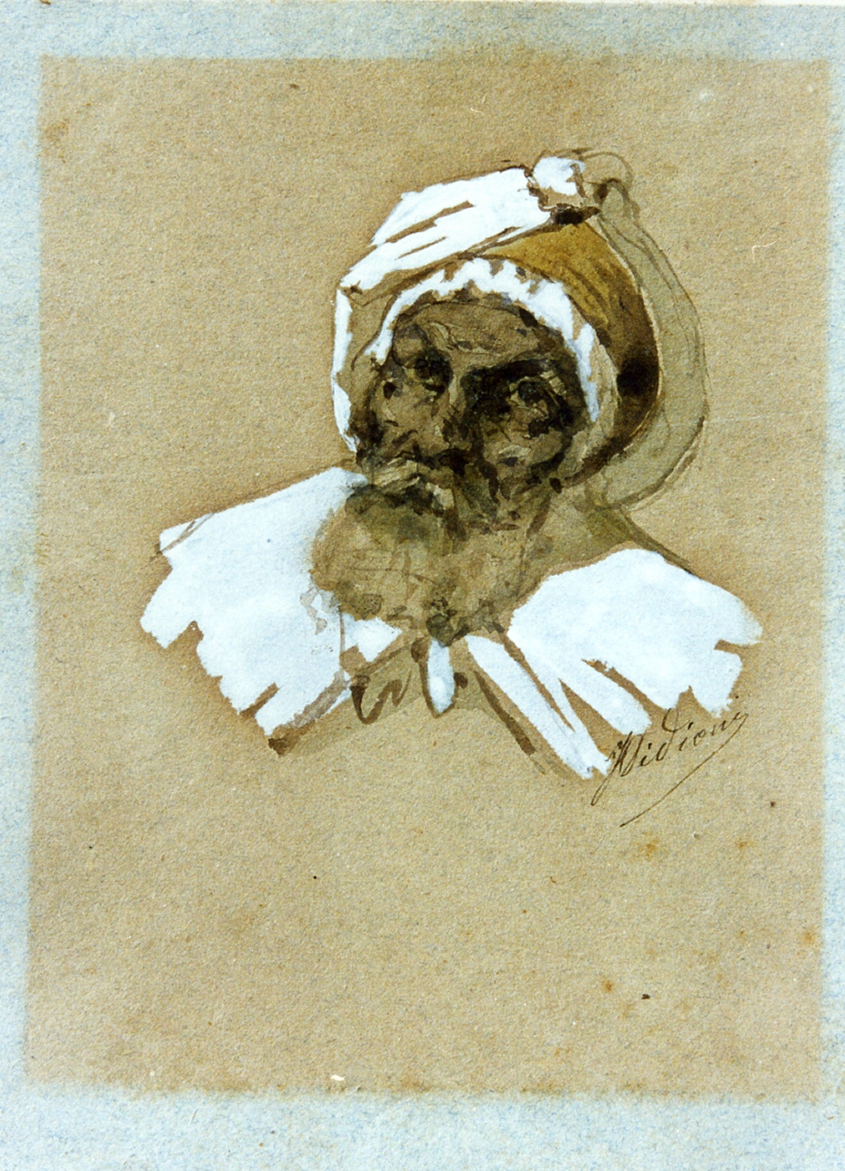 testa di beduino (disegno) di Didioni Francesco (sec. XIX)
