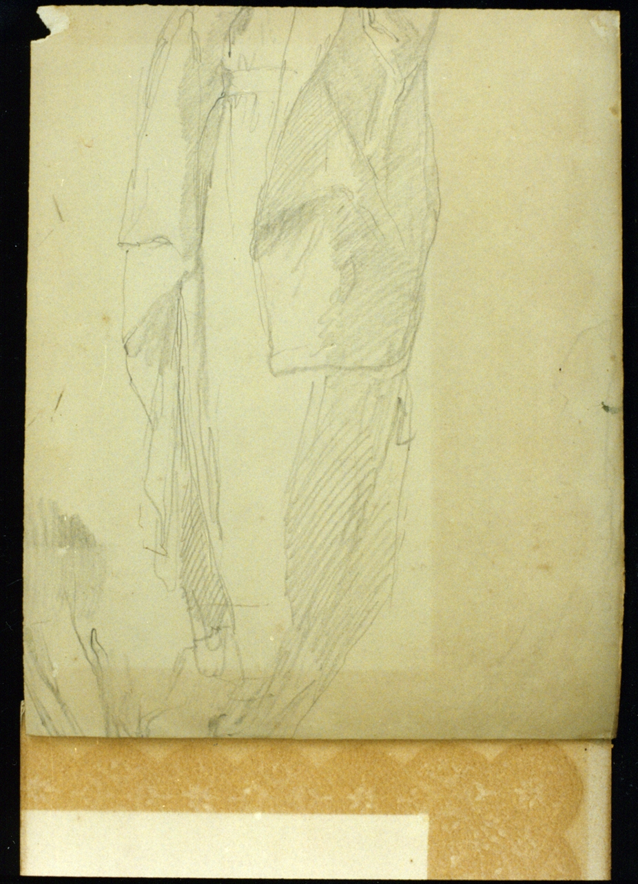 studio di busto d'uomo panneggiato (disegno) di Vetri Paolo (sec. XIX)