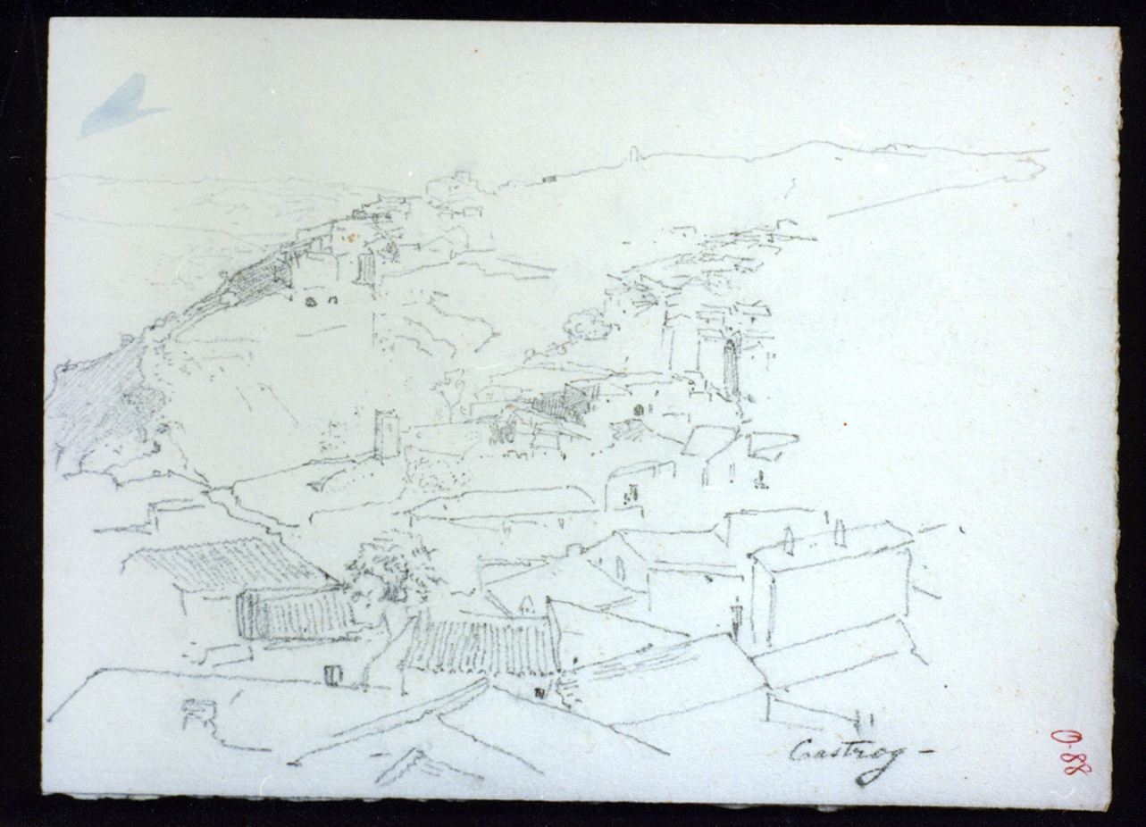 veduta di Castrogiovanni (disegno) di Vetri Paolo (sec. XIX)