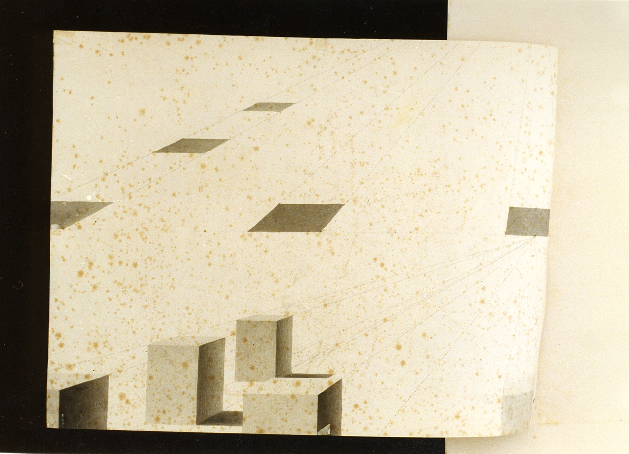 studio di proiezioni geometriche di cubi (disegno) di Gigante Giacinto (sec. XIX)