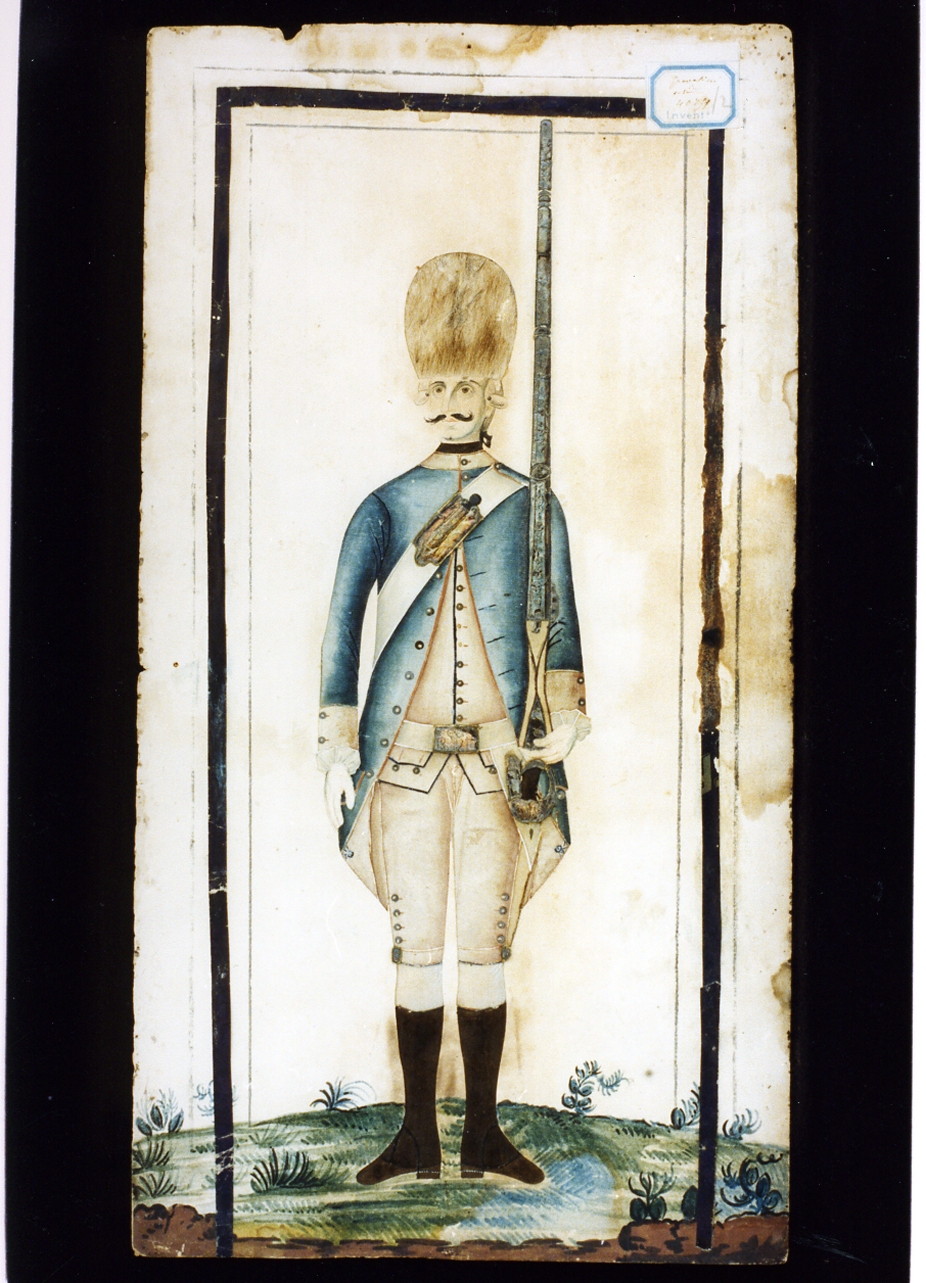 militare borbonico (disegno) - ambito napoletano (sec. XVIII)