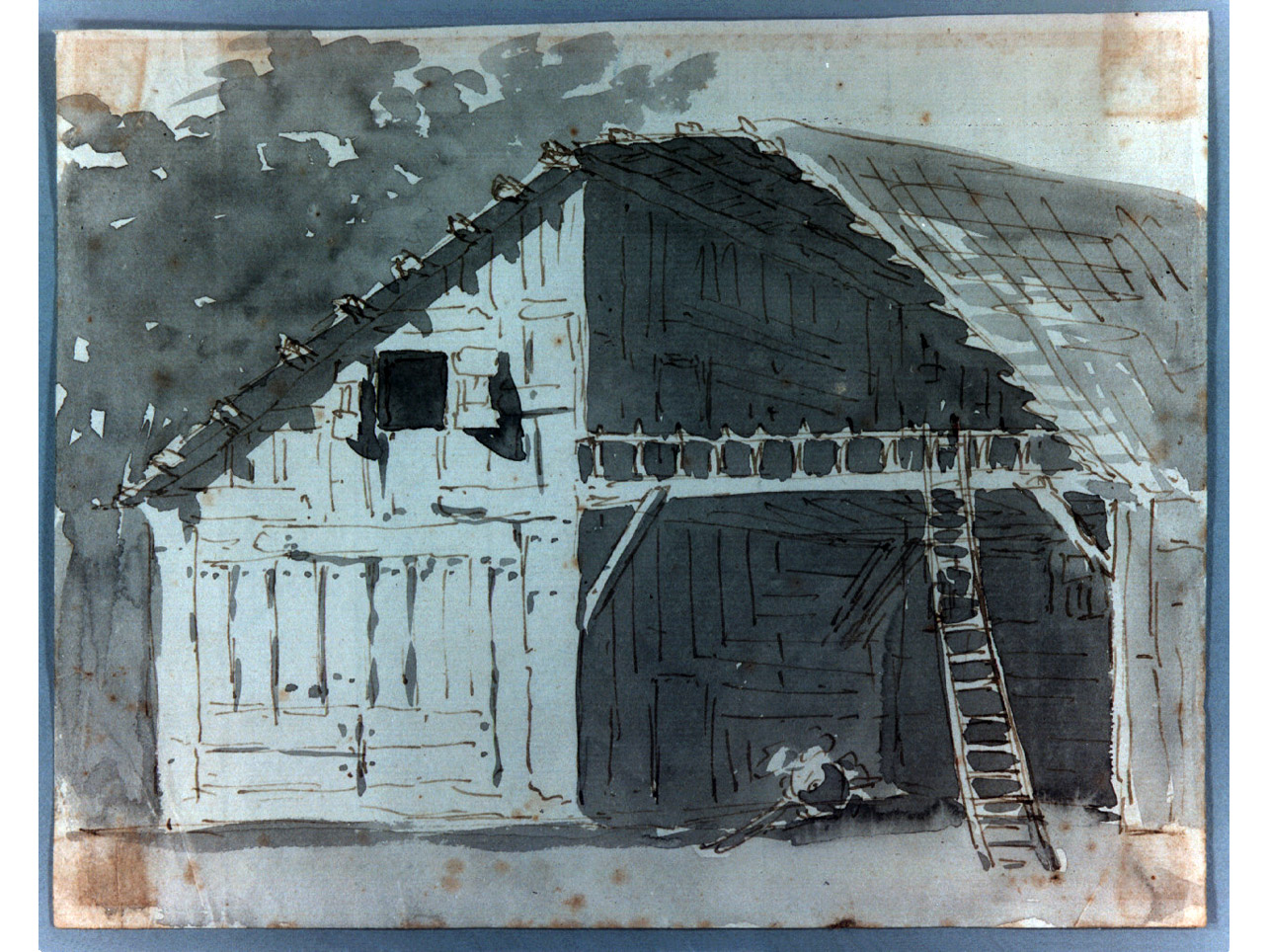 casa rustica con fienile (disegno) di Niccolini Antonio (sec. XIX)