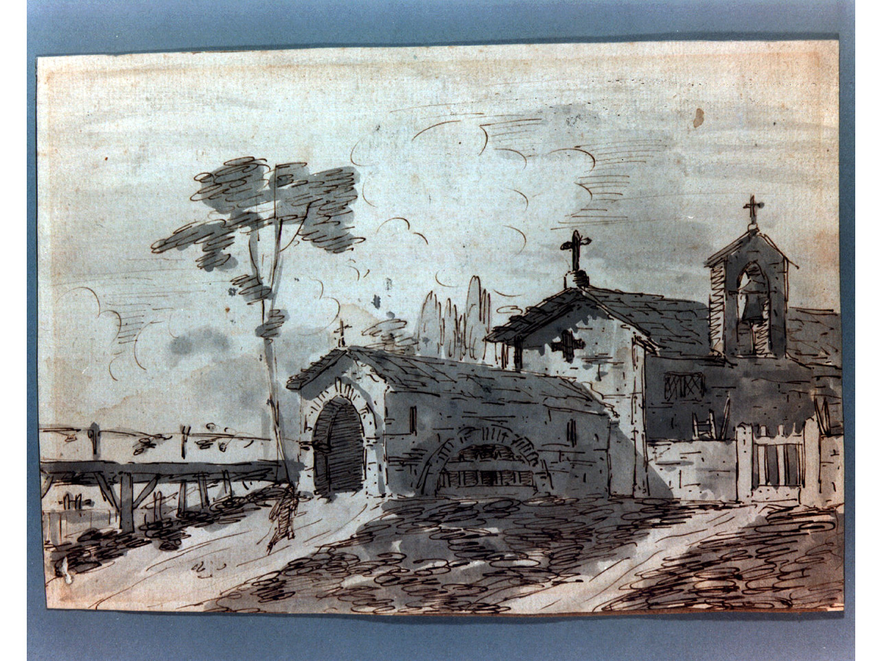 chiesa rustica (disegno) di Niccolini Antonio (sec. XIX)