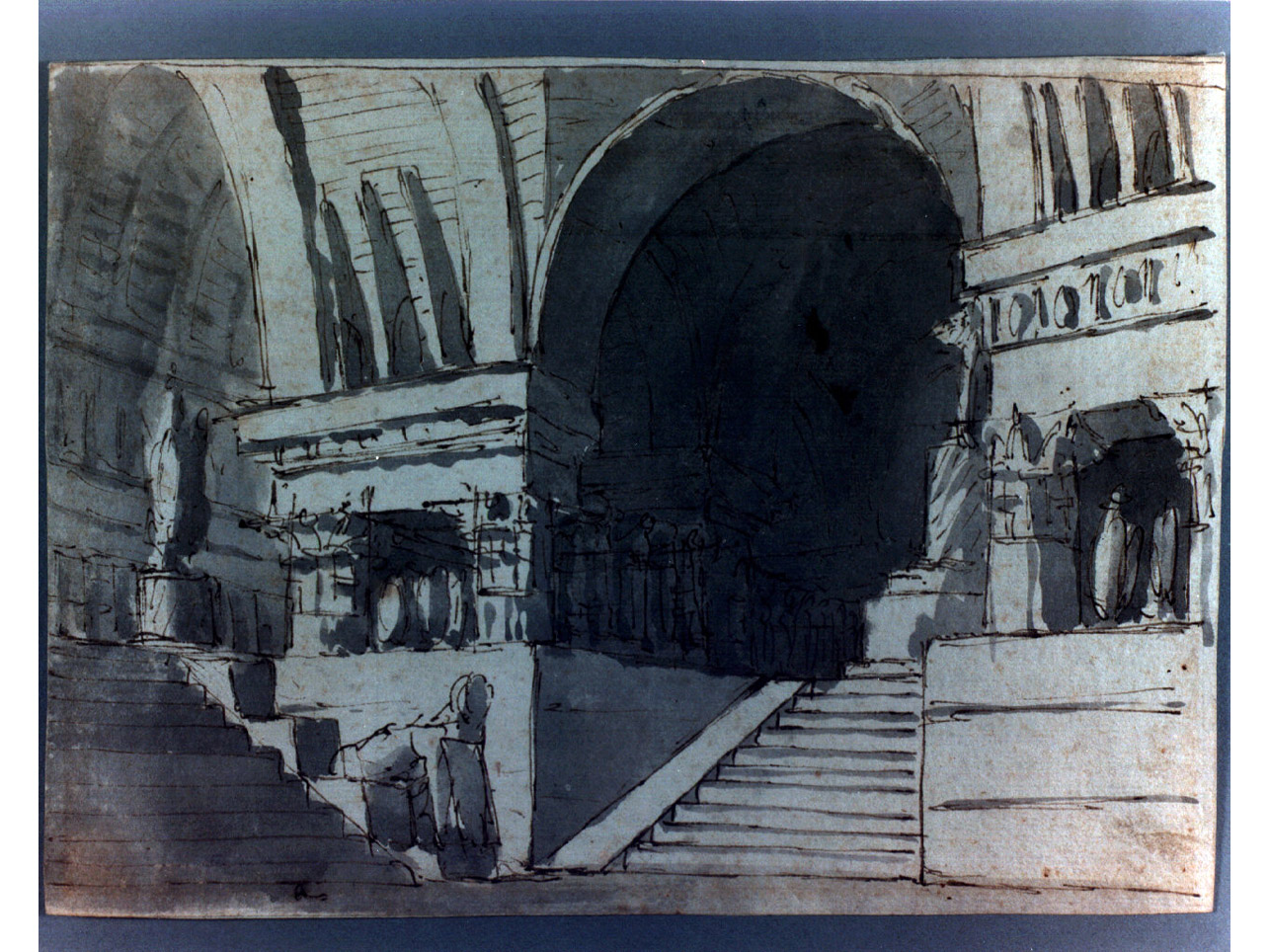 interno con archi (disegno) di Niccolini Antonio (sec. XIX)
