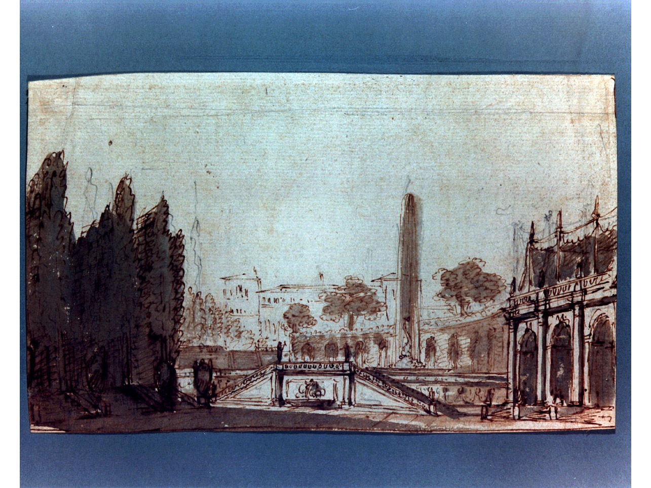 veduta di un palazzo (disegno) di Niccolini Antonio (sec. XIX)