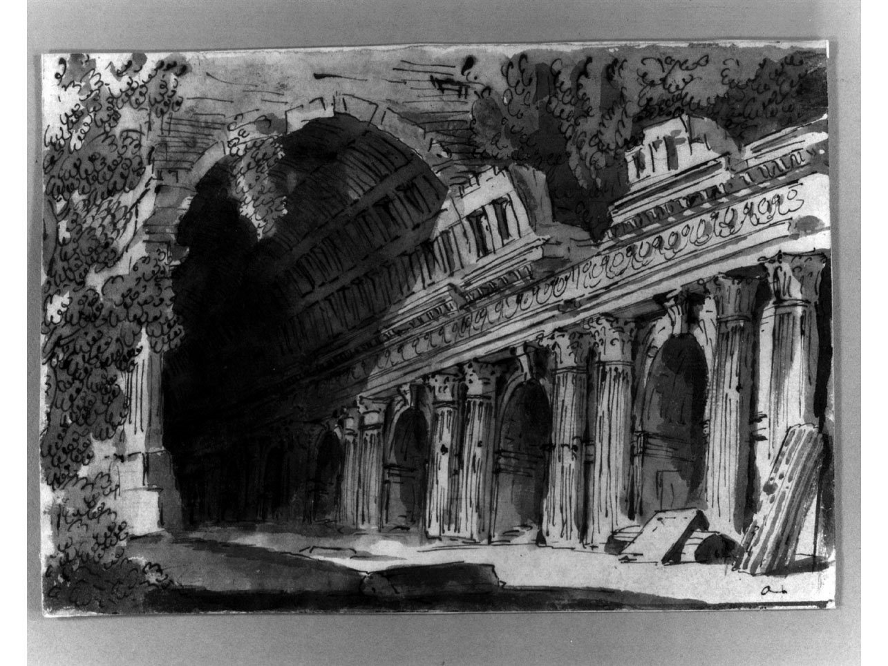 ruderi classici (disegno) di Niccolini Antonio (sec. XIX)