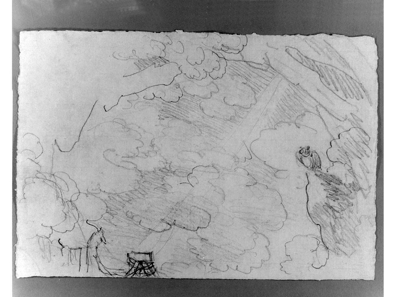 paesaggio (disegno, elemento d'insieme) di Niccolini Antonio (scuola) (prima metà sec. XIX)