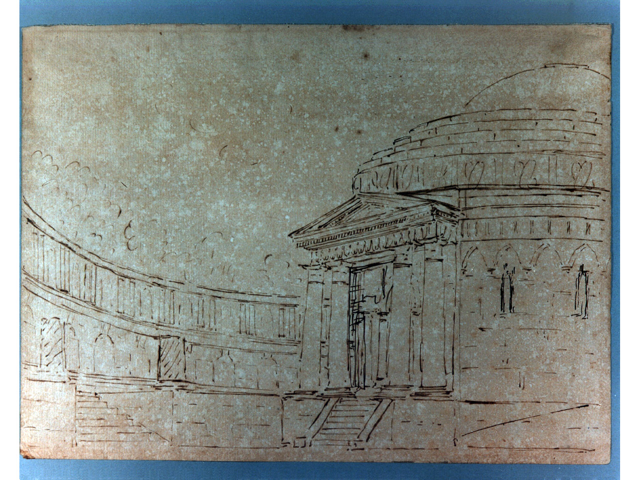 tempio con pronao a colonne (disegno, elemento d'insieme) di Niccolini Antonio (sec. XIX)