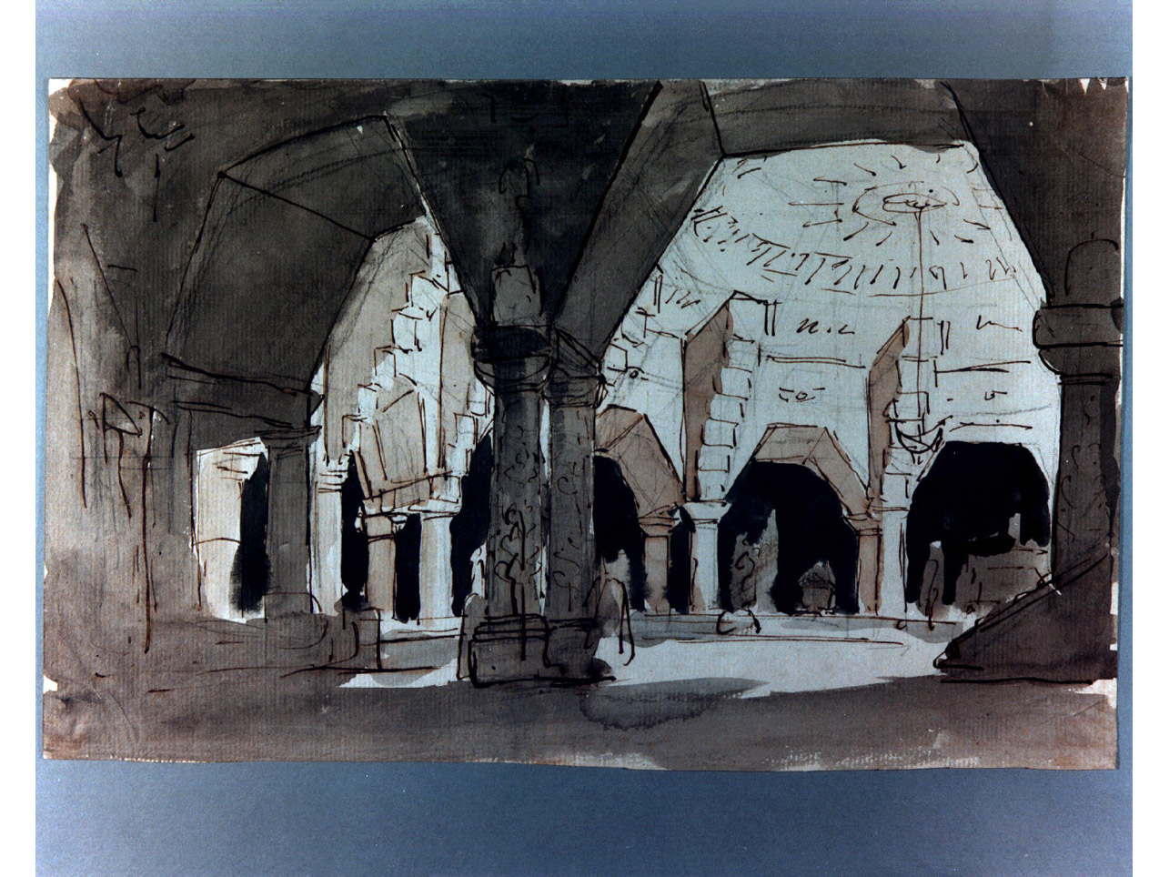 interno della tomba dei re (disegno, elemento d'insieme) di Niccolini Antonio (sec. XIX)