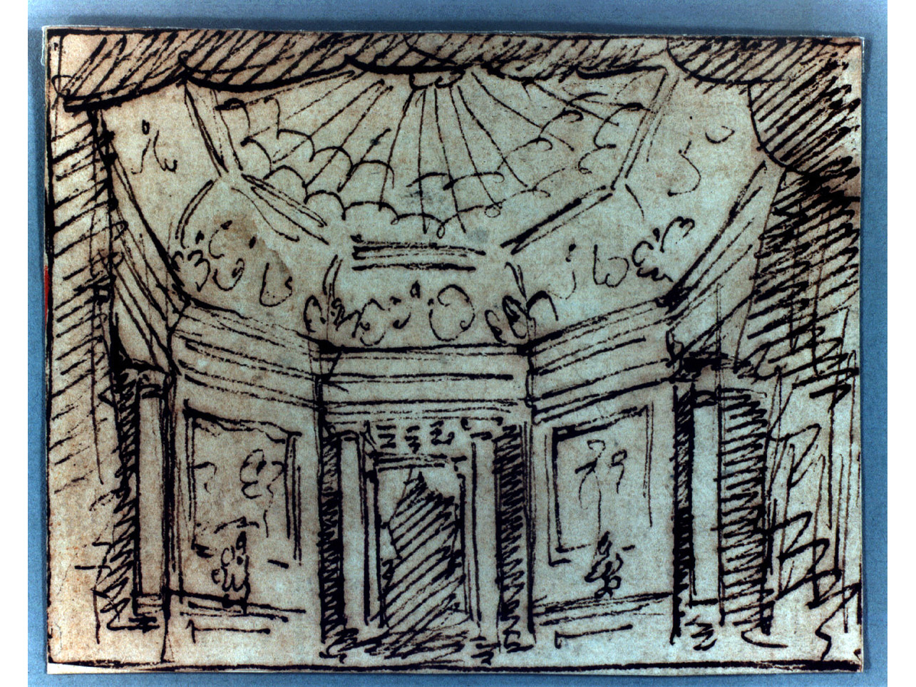 sala poligonale (disegno) di Niccolini Antonio (sec. XIX)