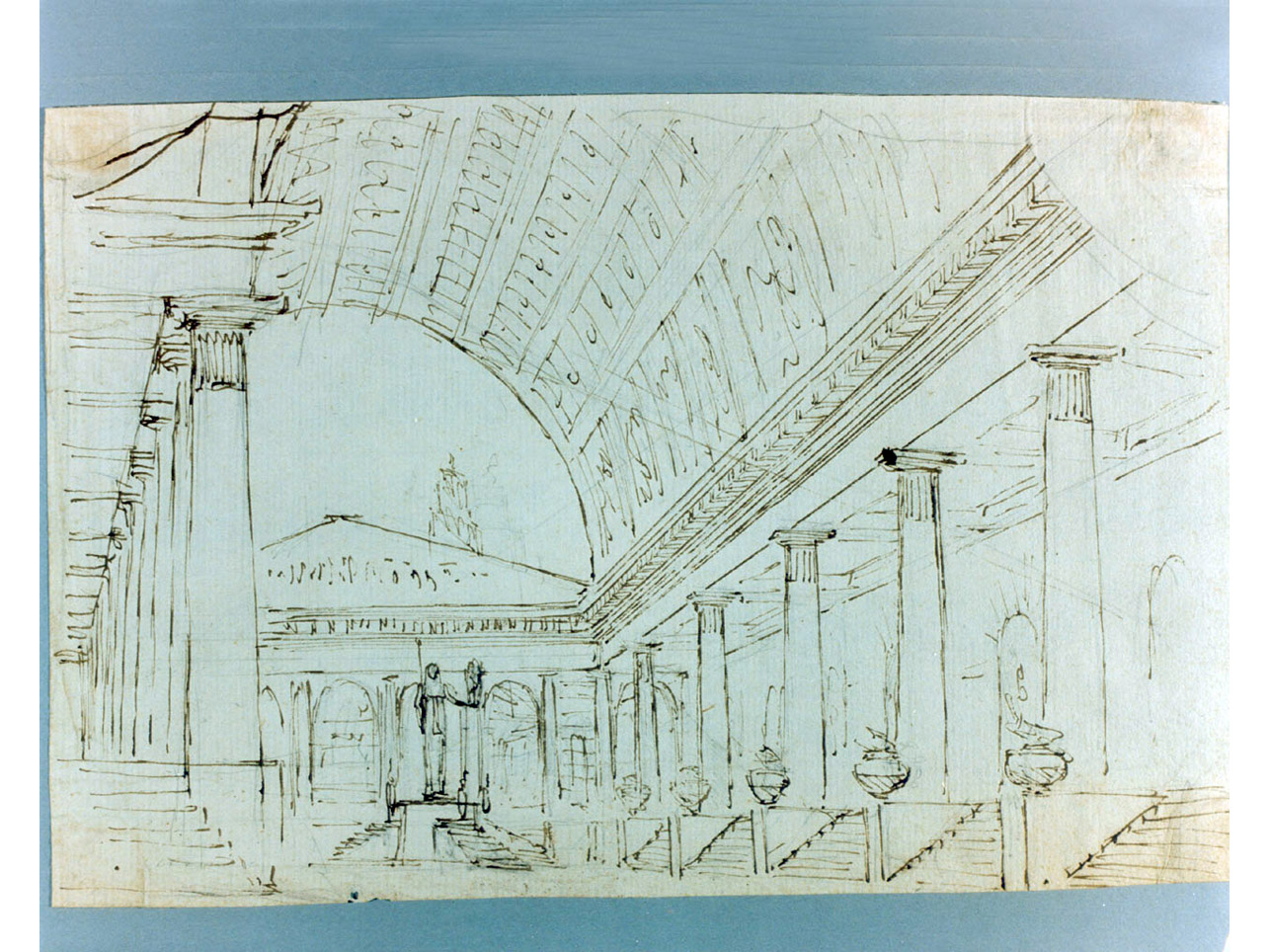 galleria con volta a botte (disegno) di Niccolini Antonio (sec. XIX)