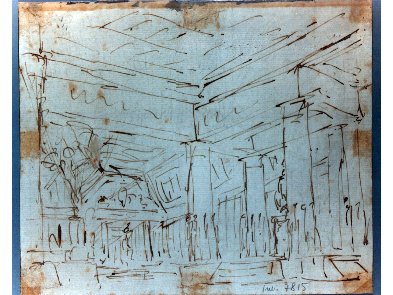 interno di tempio (disegno, elemento d'insieme) di Niccolini Antonio (sec. XIX)