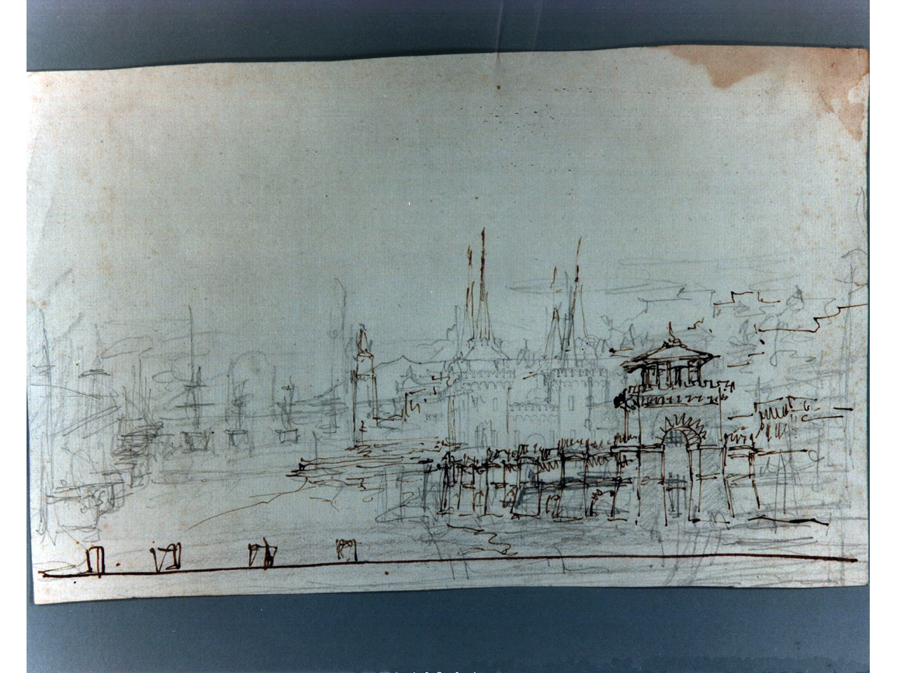 porto di città (disegno, elemento d'insieme) di Niccolini Antonio (sec. XIX)