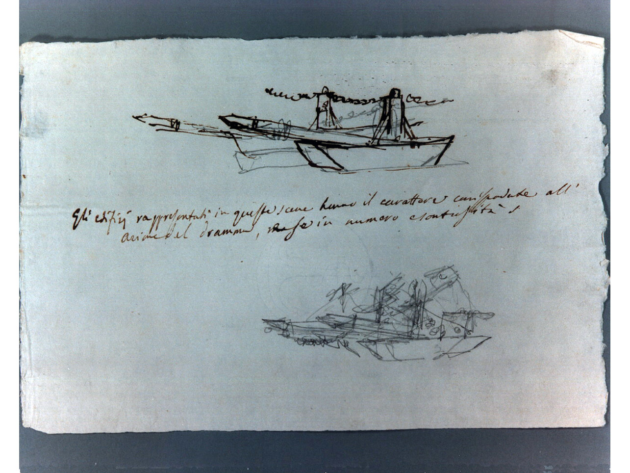 sbarramento difensivo (disegno, elemento d'insieme) di Niccolini Antonio (sec. XIX)