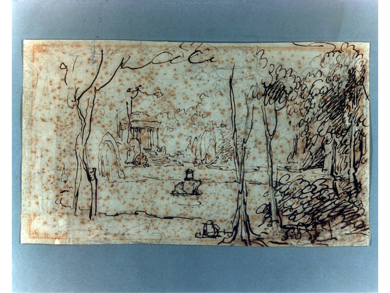 boschetto con tempio (disegno, elemento d'insieme) di Niccolini Antonio (sec. XIX)