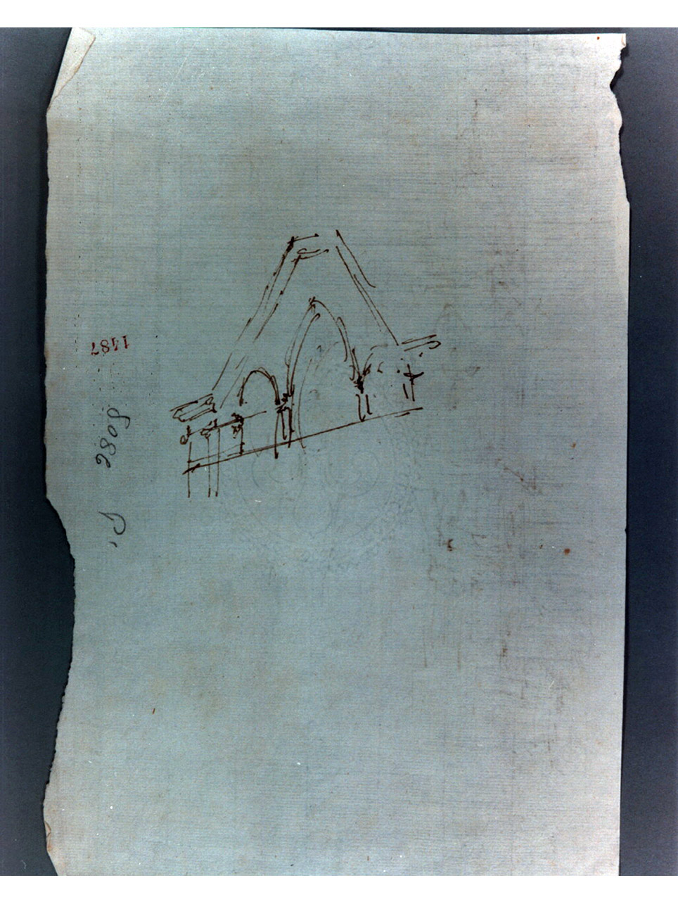 facciata di chiesa (disegno, elemento d'insieme) di Niccolini Antonio (sec. XIX)