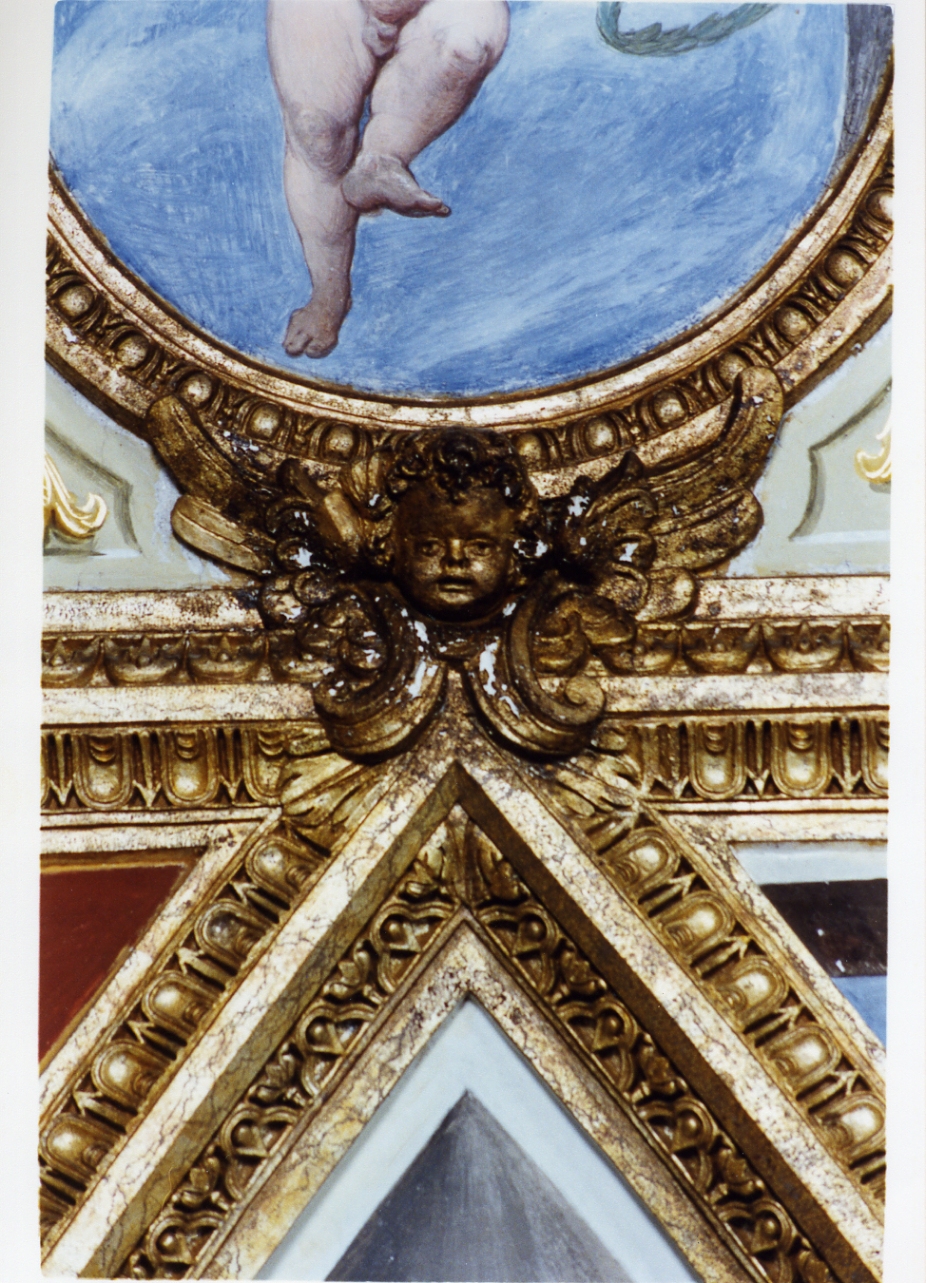 putto alato (decorazione plastica, serie) - bottega napoletana (sec. XVII)