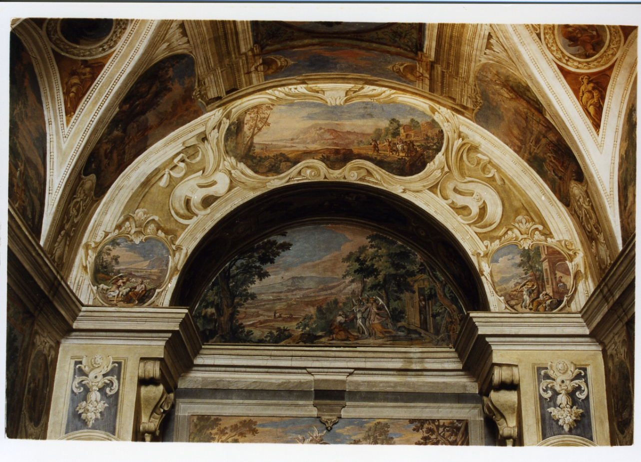 motivo decorativo a volute (dipinto) - ambito napoletano (sec. XVII)