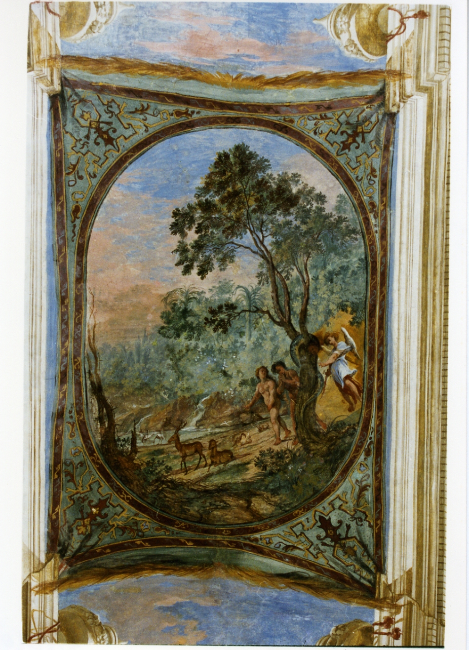 cacciata di Adamo ed Eva dal paradiso terrestre (dipinto) di Gargiulo Domenico detto Micco Spadaro (sec. XVII)