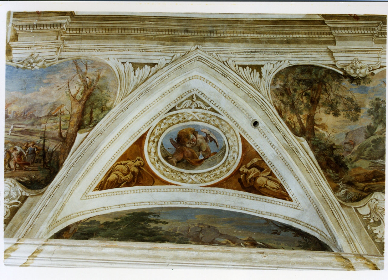 motivo decorativo (dipinto) - ambito napoletano (sec. XVII)