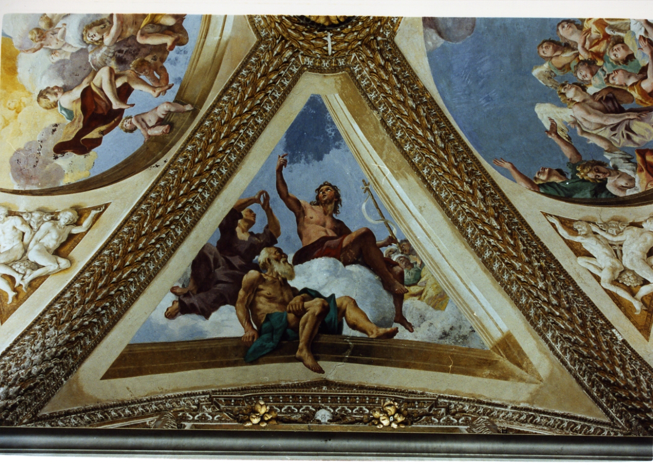 San Giovanni con Sant'Elisabetta e San Zaccaria (dipinto) di Lanfranco Giovanni (sec. XVII)