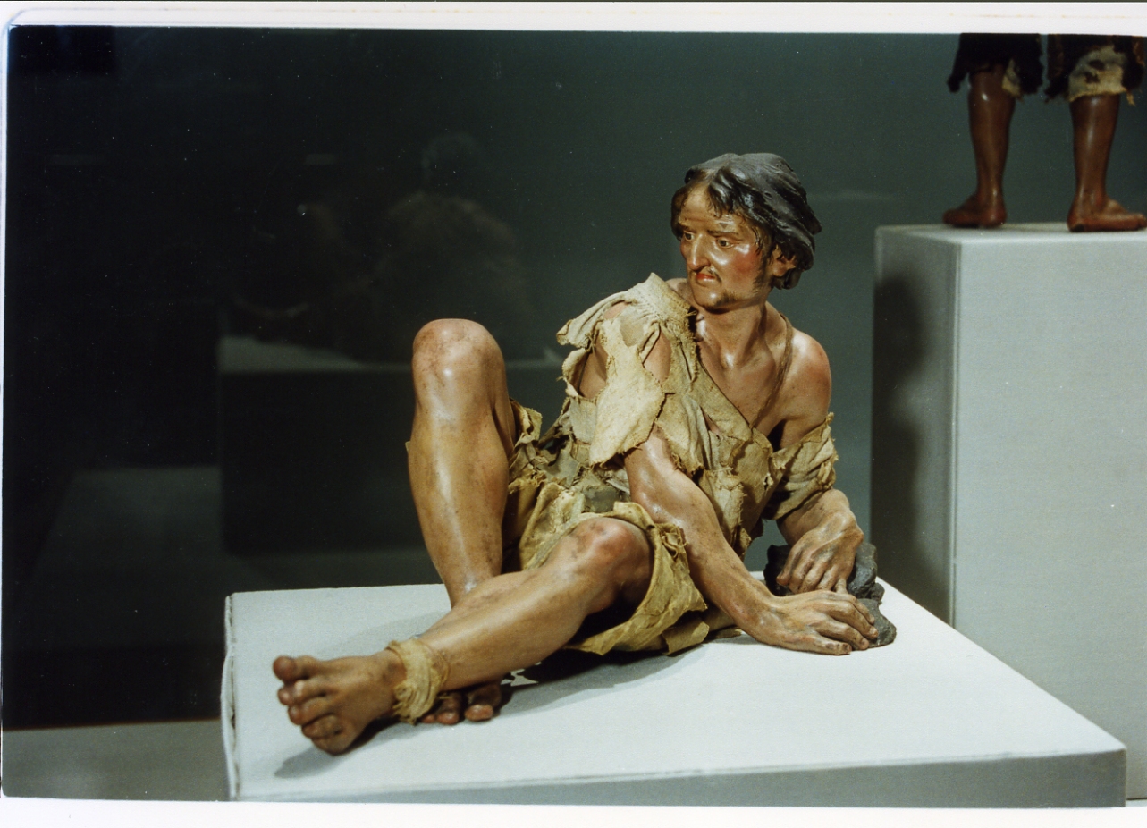 figura maschile distesa (statuetta di presepio) di Sanmartino Giuseppe (sec. XVIII)